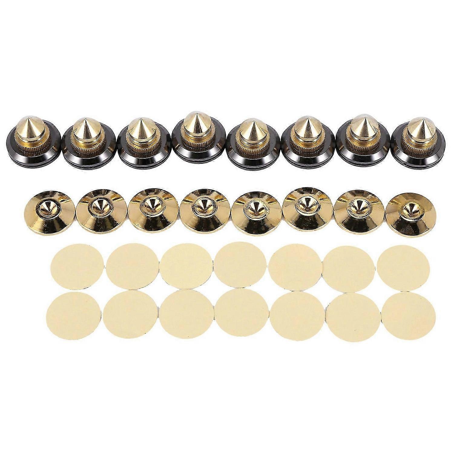8 Set Golden-Plated Speaker Spikes, CD Audio Subwoofer Isolation Feet