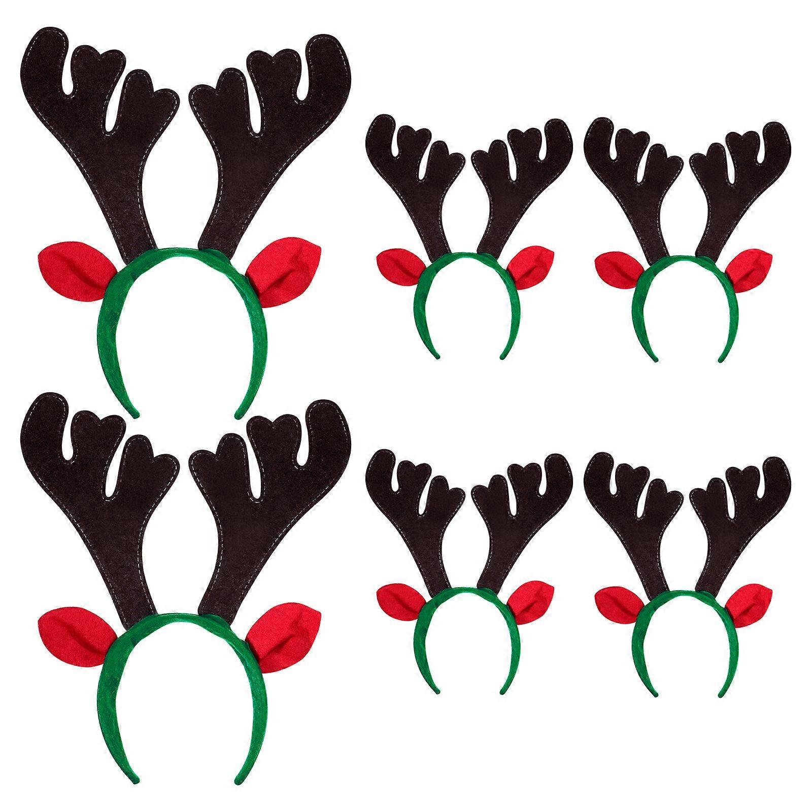 Party Headbands with Antlers 2Pcs Reindeer Hairbands in Assorted Colors