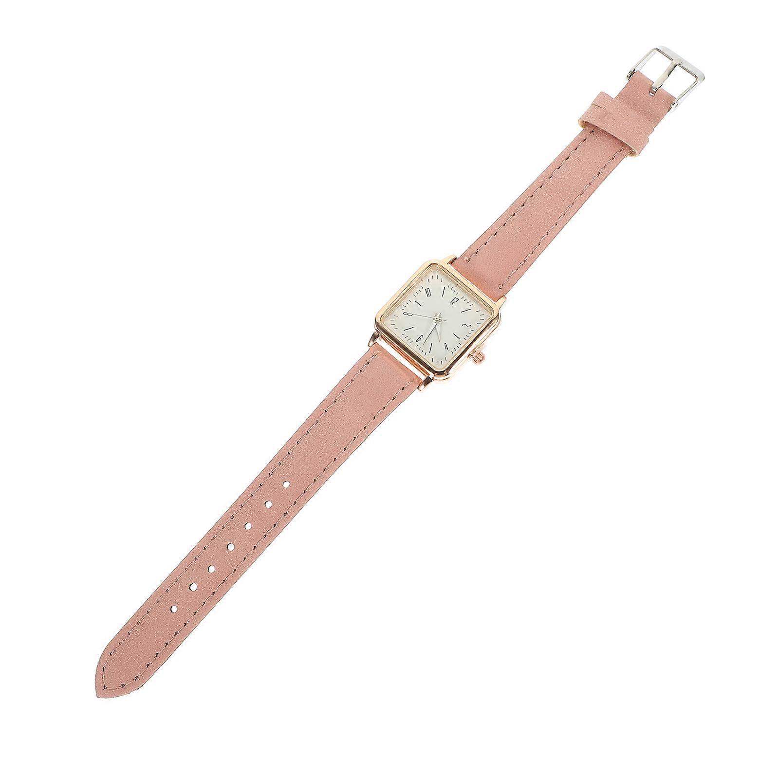 Women Watch Square Casual Various Occasions Glass Pink Quartz Movement 1Pack
