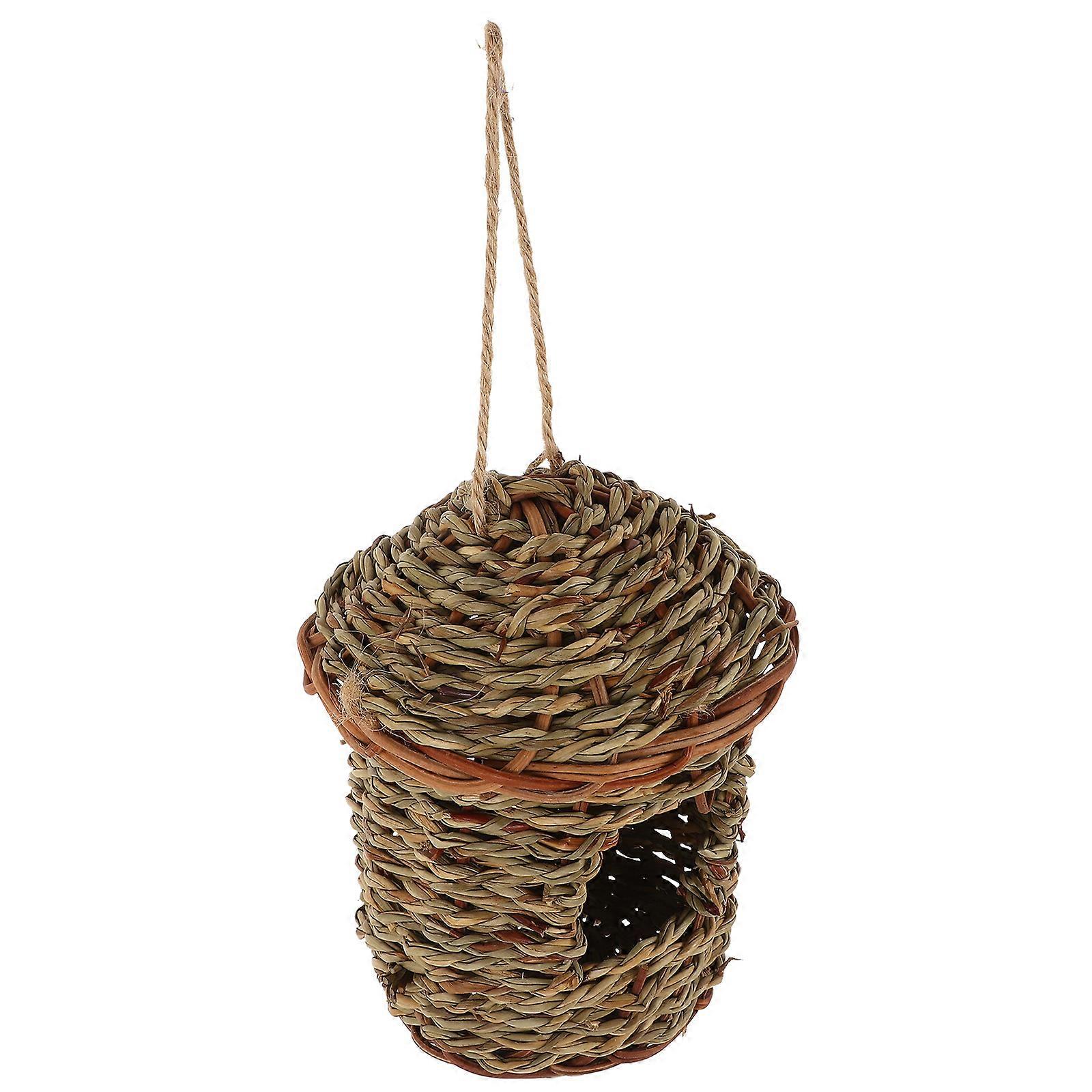 Hand Woven Bird Nest Bird House for Breeding 4Pcs Grass Nests