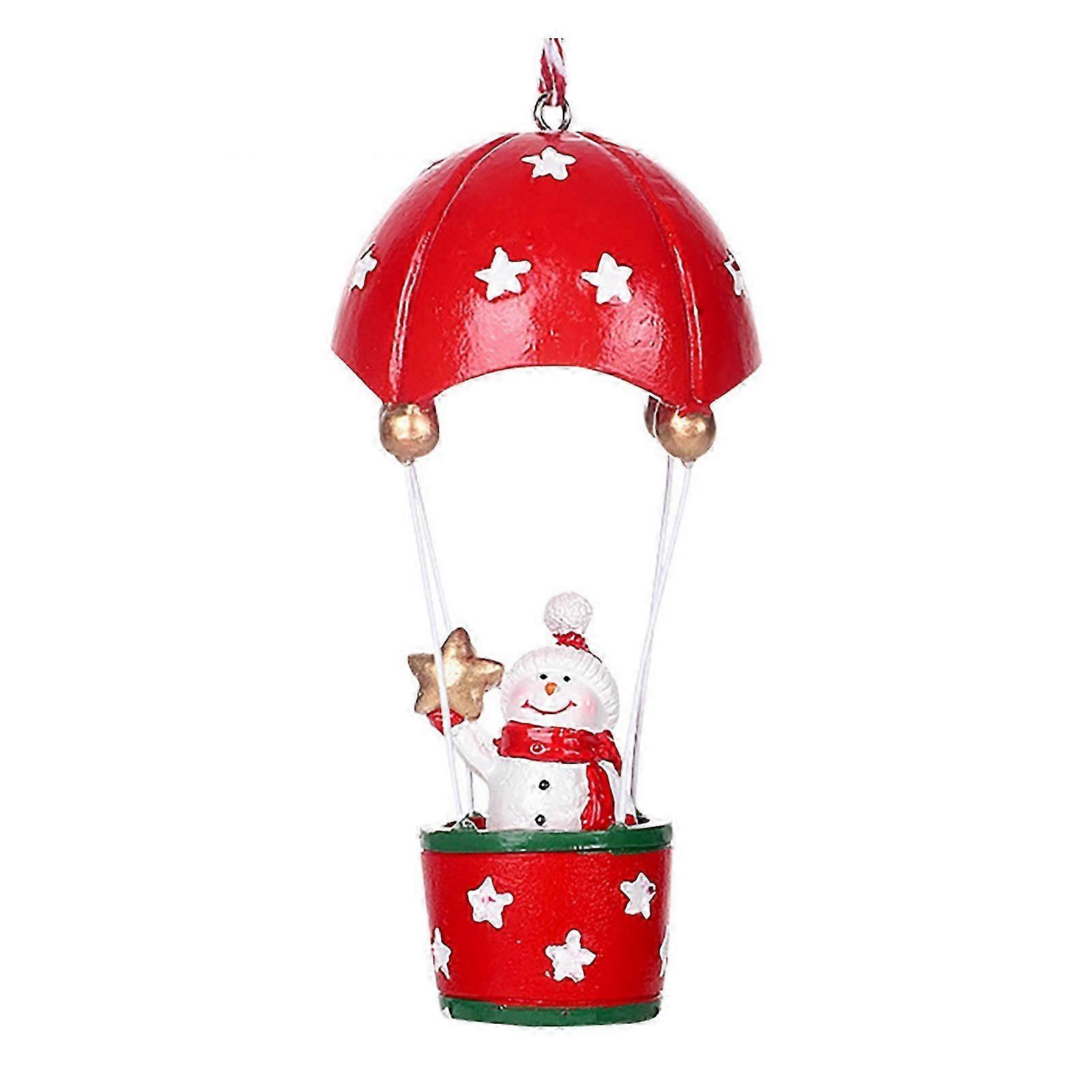Christmas Hot Air Balloon Ornaments Resin Santa/Reindeer/Snowman Hot Air Balloon Parachute Statue Tree Decor for Holiday Decoration