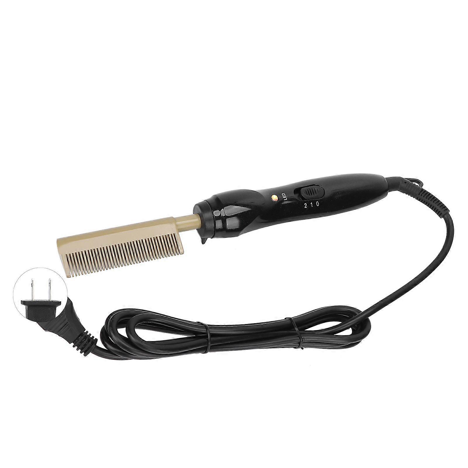 Electric Hot Comb Multifunctional Temperature Adjustable Hair Straightener Comb Styling Tool 100?240VUS Plug