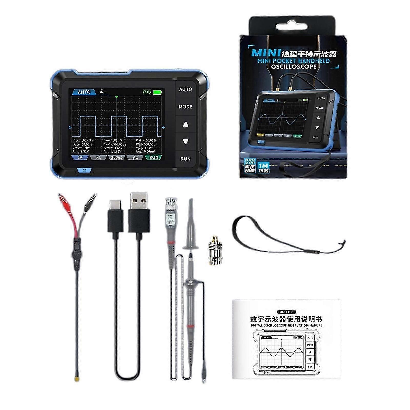 Digital Oscilloscope with 1MHz Bandwidth for Auto Electronics Repair Waveform Generator 5MSa Sampling Rate