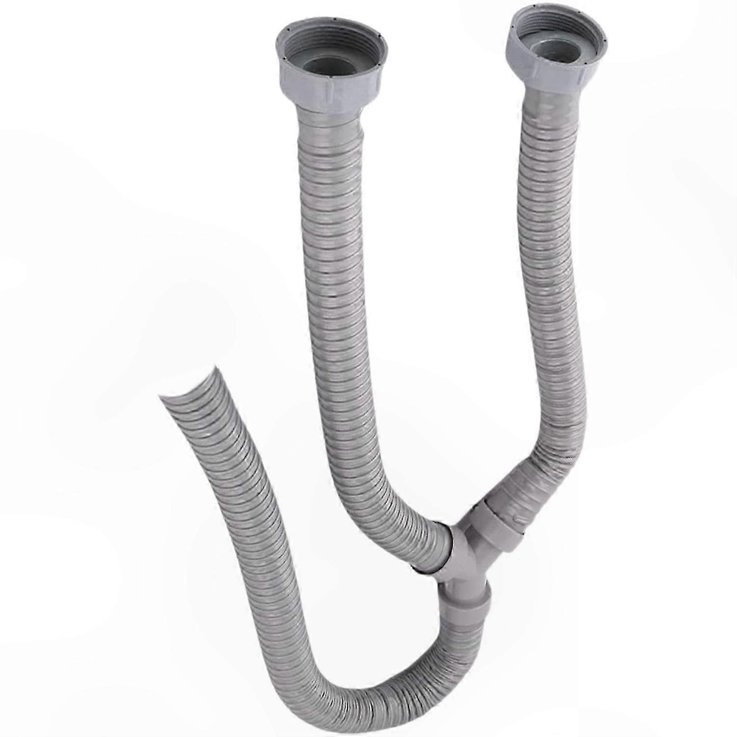 3.5Ft Washing Machine PVC Y-Shaped Drain Hose Connector with 2 Washers