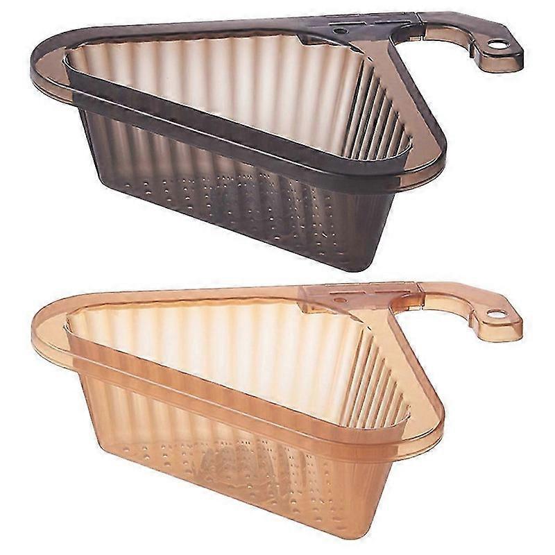 2pcs Sink Drain Basket Sink Triangle Commodity Shelf Sink Strainer Corner Basket