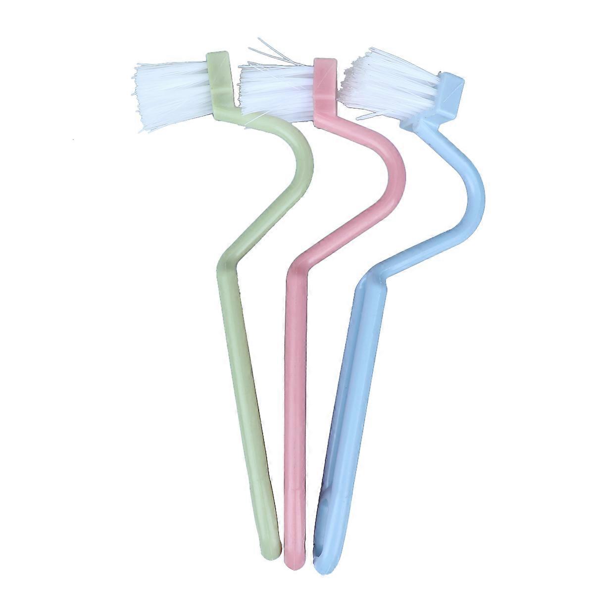 Toilet Brush V-Shaped Curved Handle for Cleaning 5Pcs Portable Set