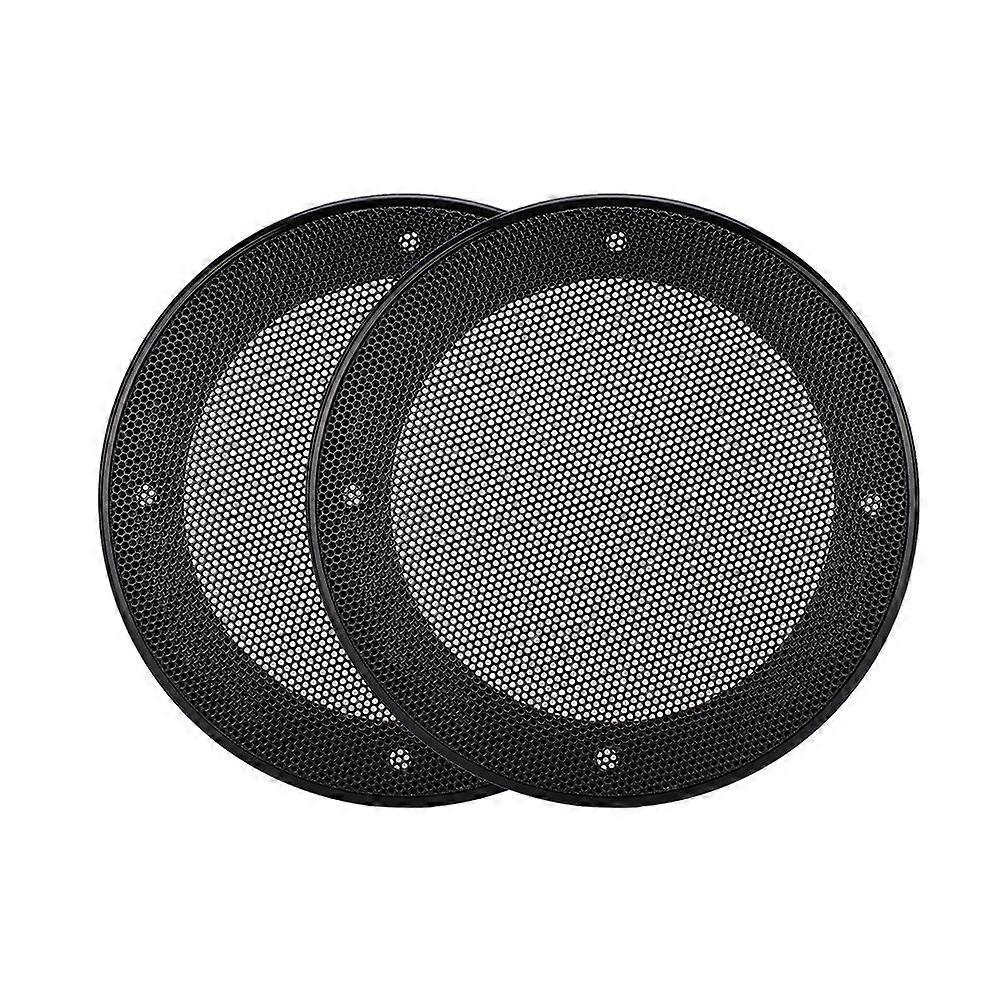 2PCS 4inch Speaker Loudspeaker Protective Cover Speaker Decoration(Black+Black)