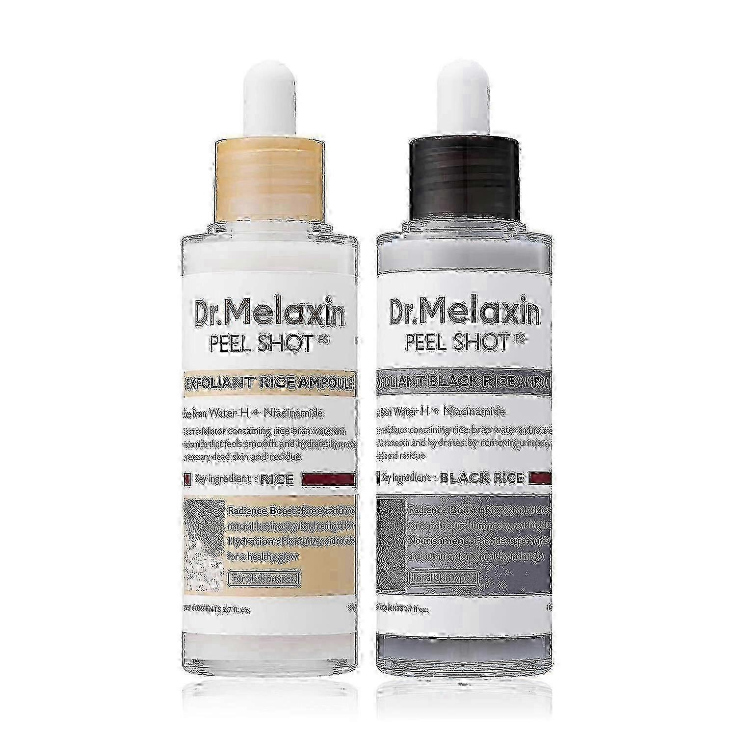velegnet til hudpleje 2stk peel shot glow exfoliant ris ampul hvide ris sorte ris