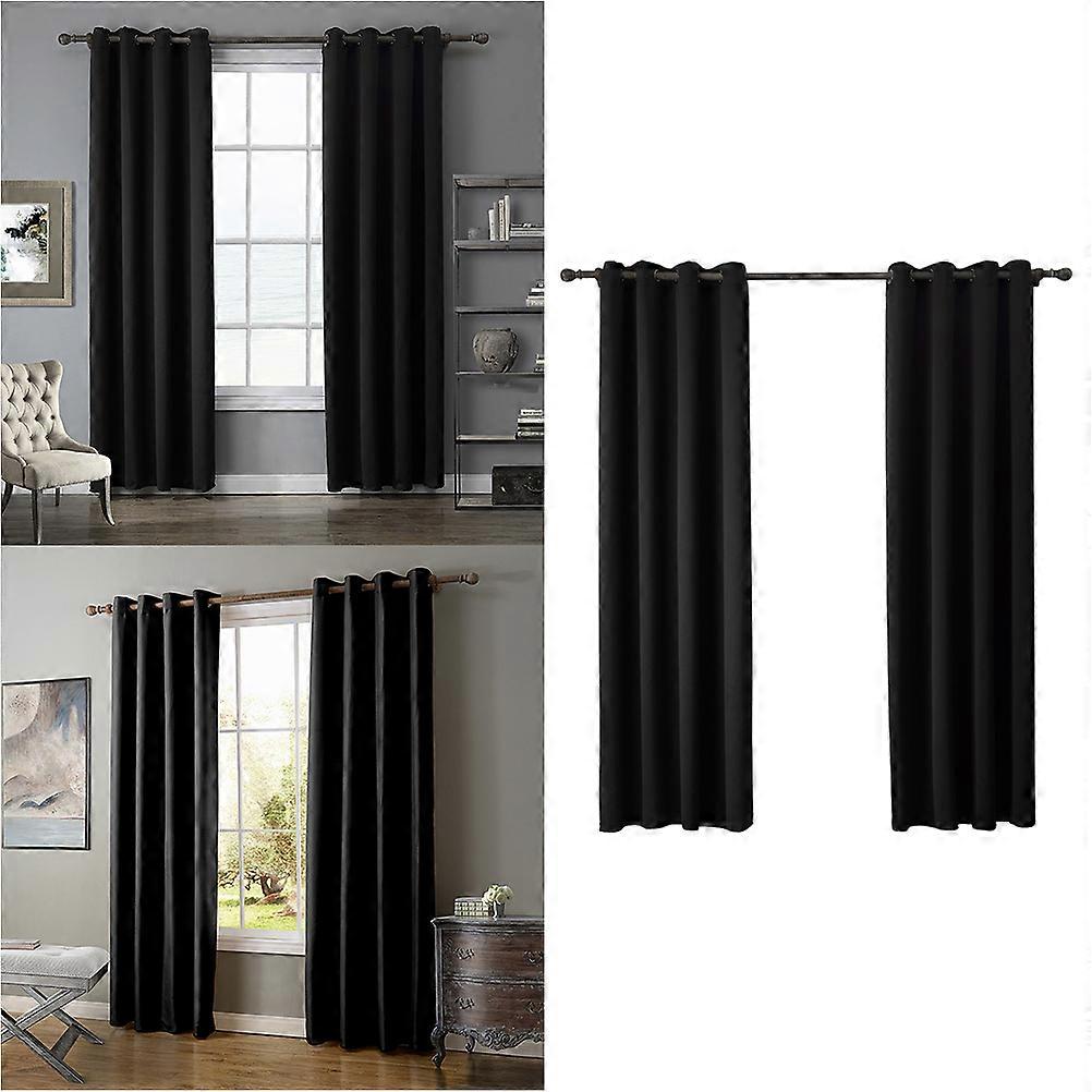 Black Window Curtain Shading Curtain for Home Use 1Pcs Polyester