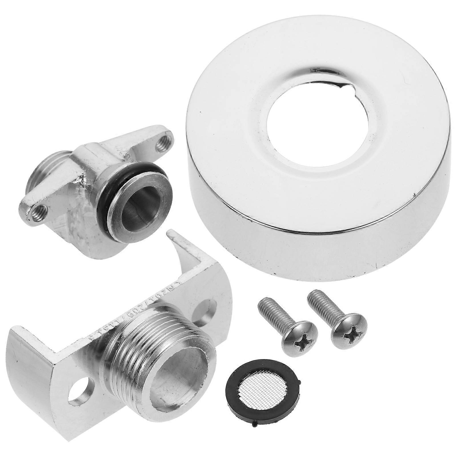 Shower Adapter for Tub Faucet Adjustable Angle Wall Mount 4Pcs Set Silver