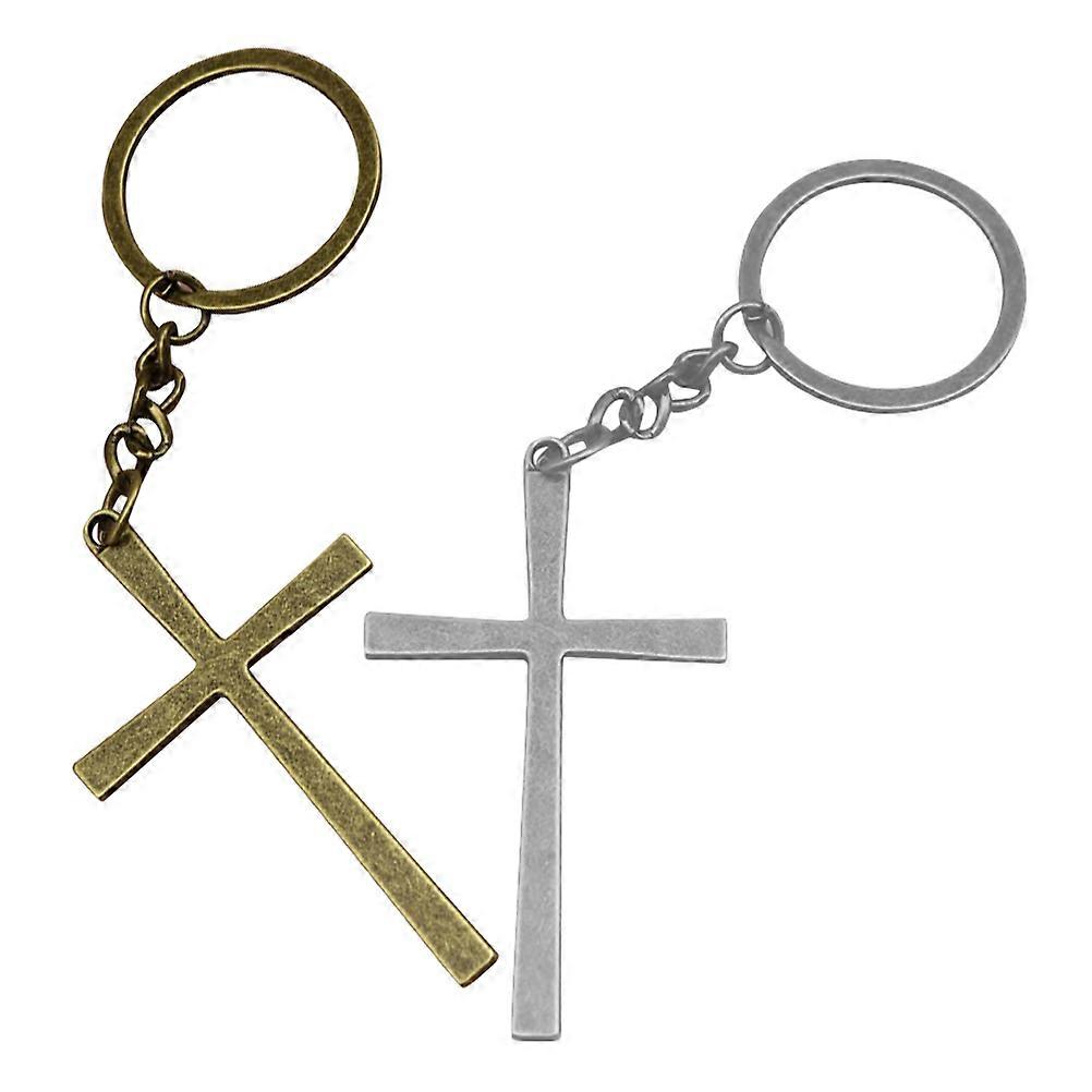 Metal Cross Pendant Keychains for Decor 6Pcs Keychain for Backpacks