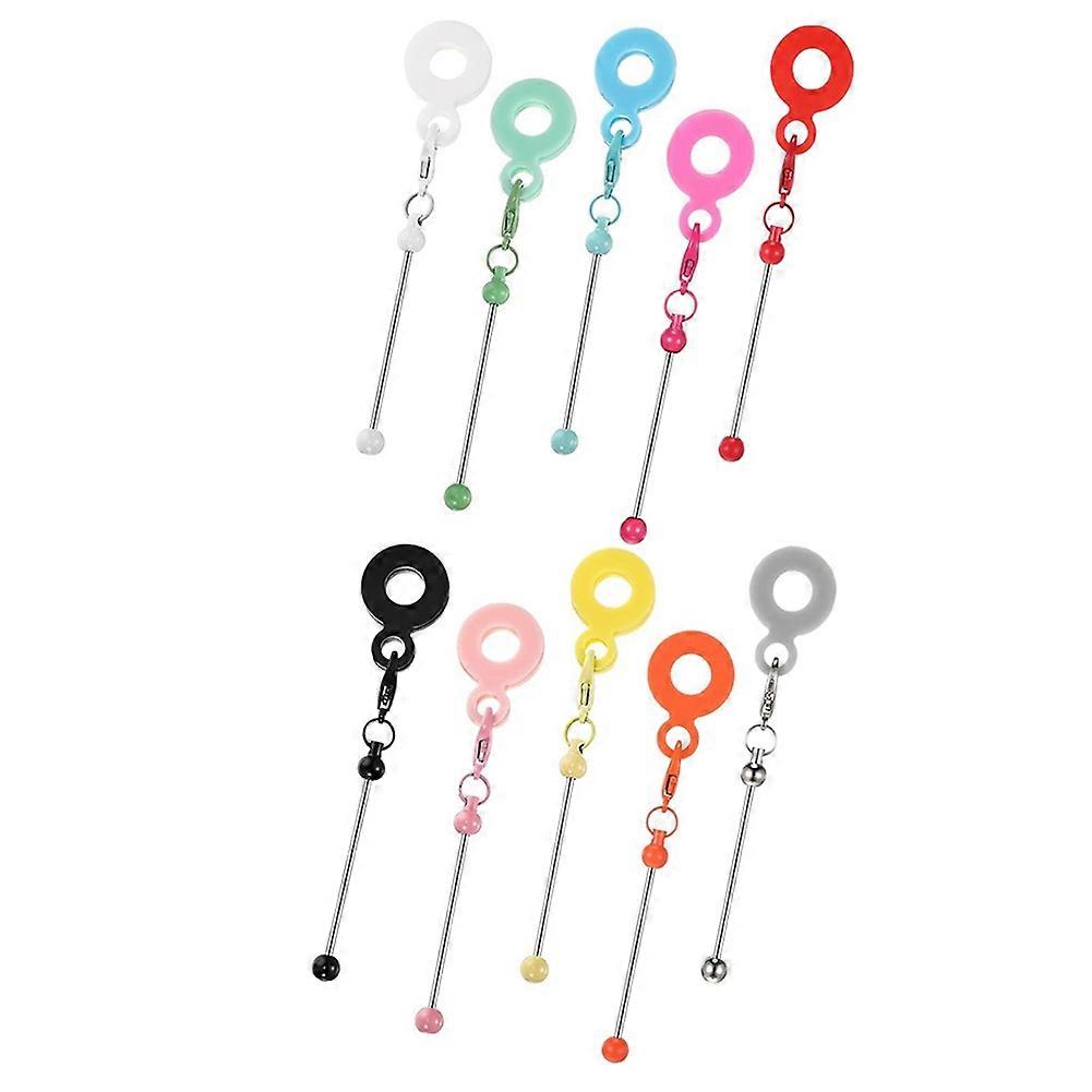 10 Pcs Beadable Straw Charm Compatible with DIY Beaded Straw Toppers Charm Adapter Pendant Ornament