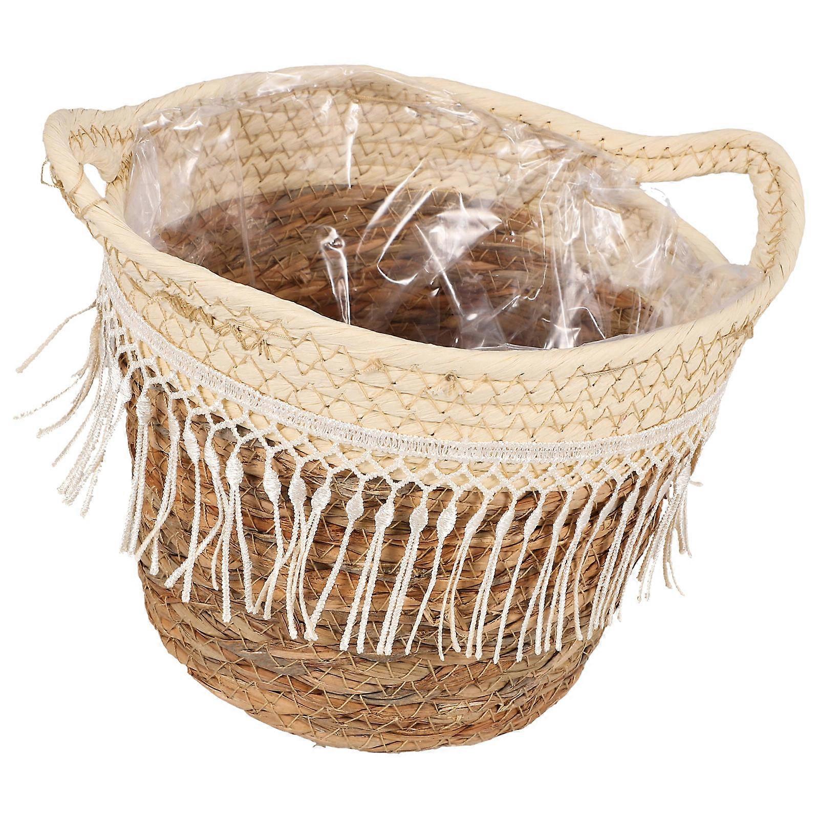 Indoor Plant Basket Woven Planter for Daily Use 2Pcs with Liner