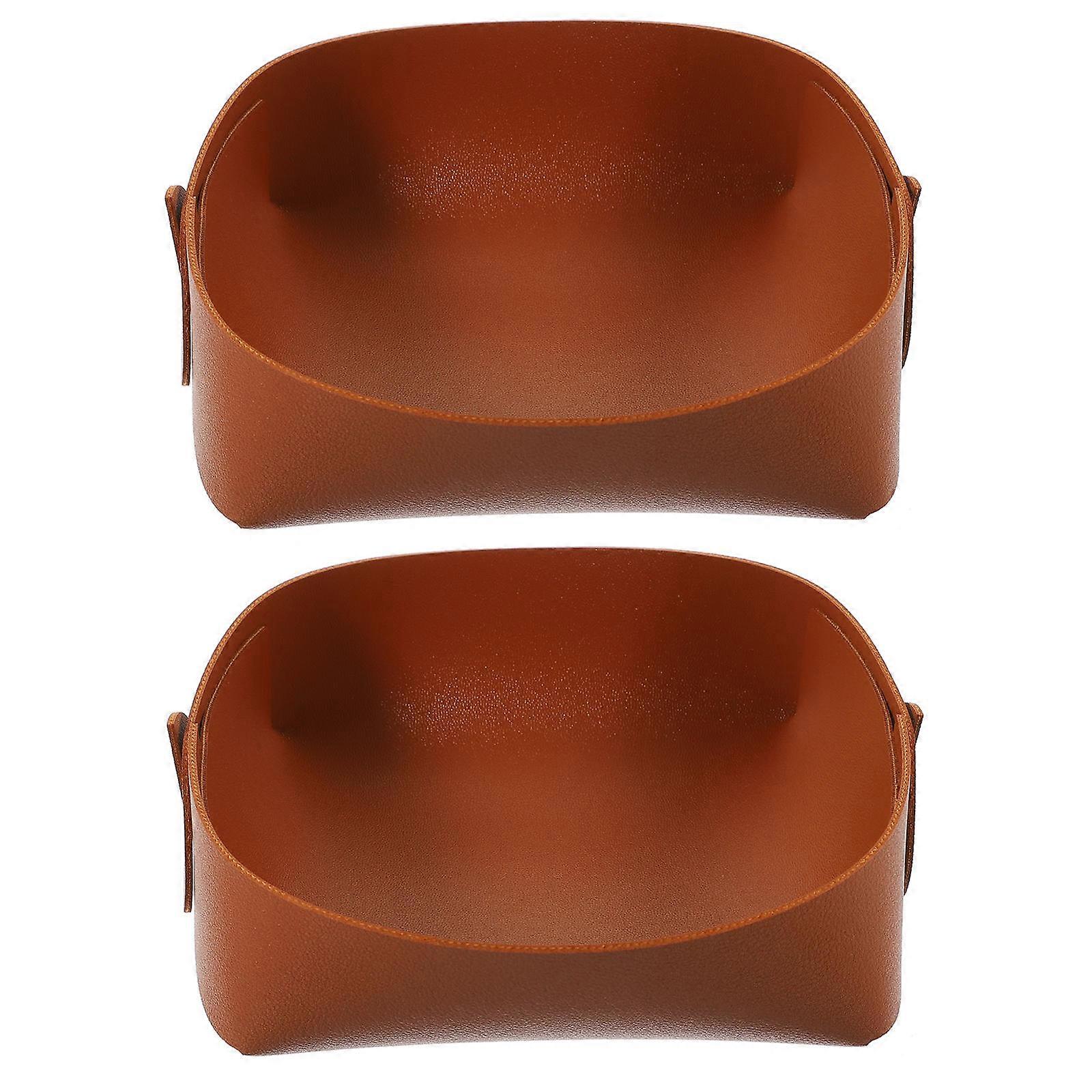 Multi-Purpose Storage Tray 8 Pcs Rectangular Trays for Home Office Many Occasions Brown Elegant Style