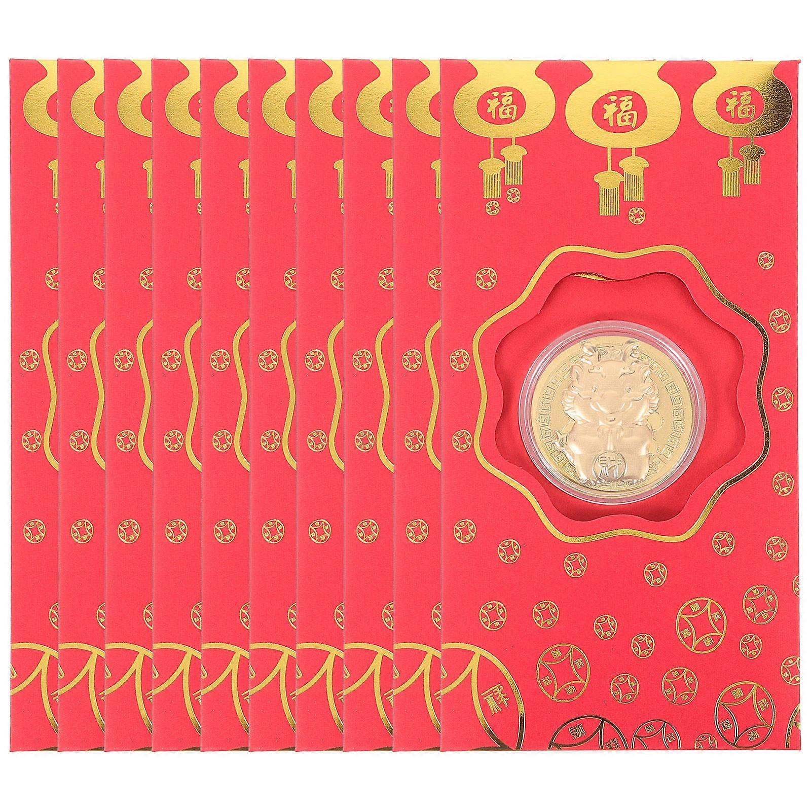 Festival Red Envelope 40 Pcs Rectangular Design Chinese New Year Gift Giving Money Pouches