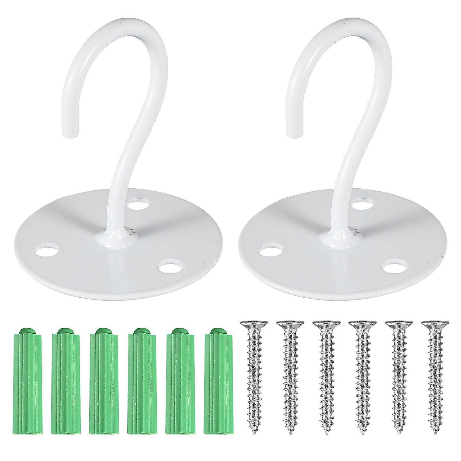 Heavy Duty White Wall Hooks 2Pcs For Hanging Items At Home Office School Hospital Vertical Spaces