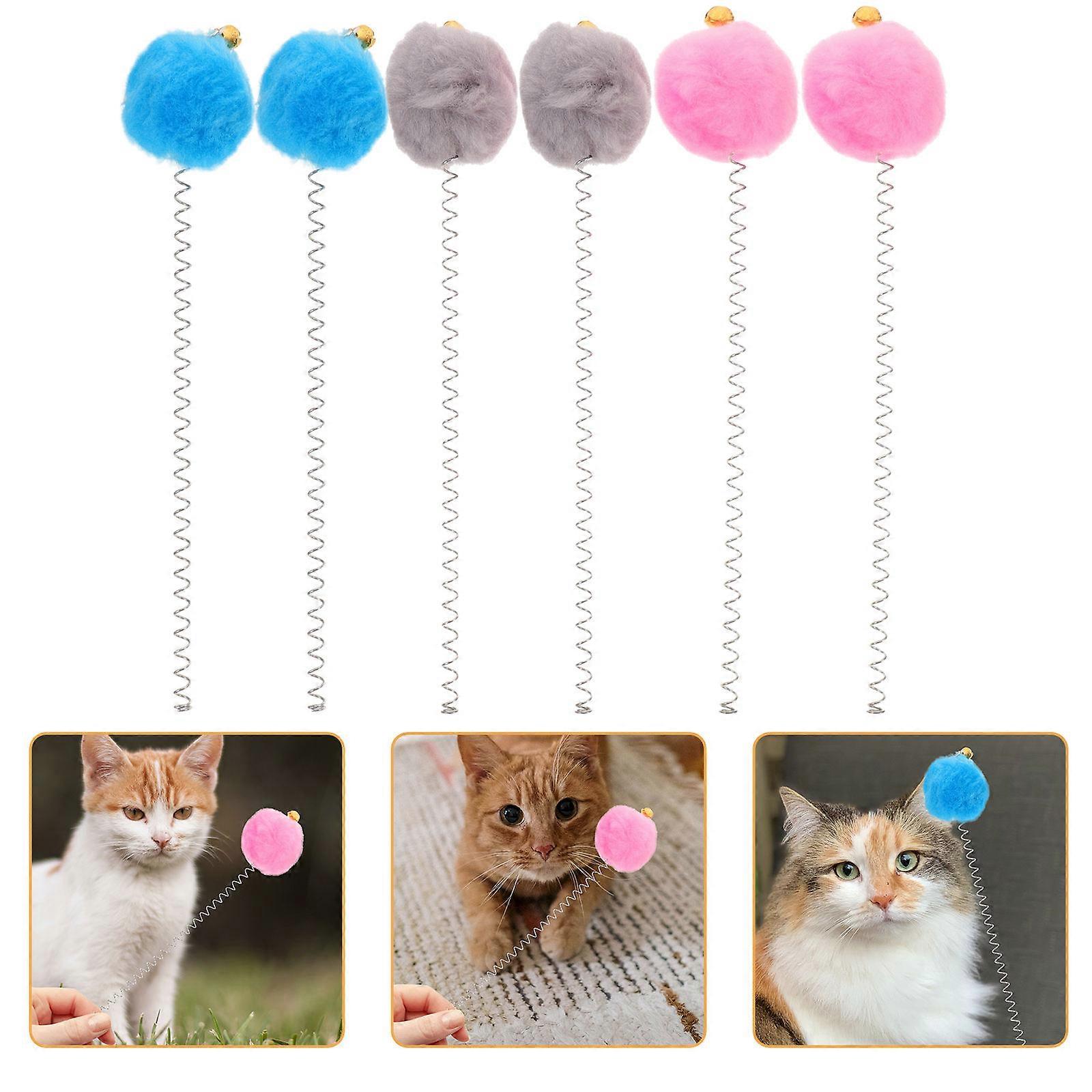 Spring Wand Cat Toys For Cats Indoor Play Assorted Color Exercise Gift 24 Pcs
