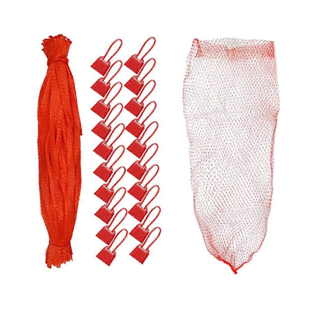 Red Fruit Storage Bag Plastic Woven Bags for Vegetable 200Pcs