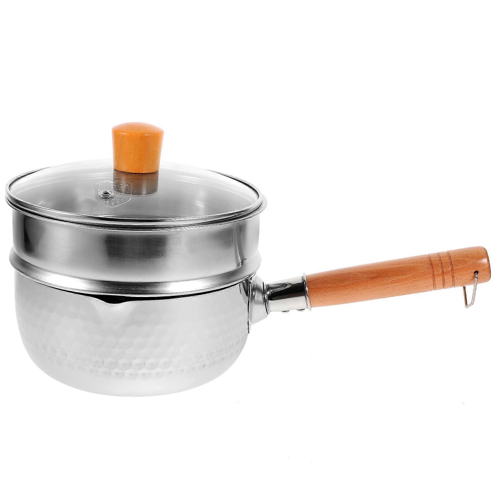 Heat-resistant Glass Lid Double Layer Cooking Pot Set for Home Use in Assorted Color with Even Heating 1 Set