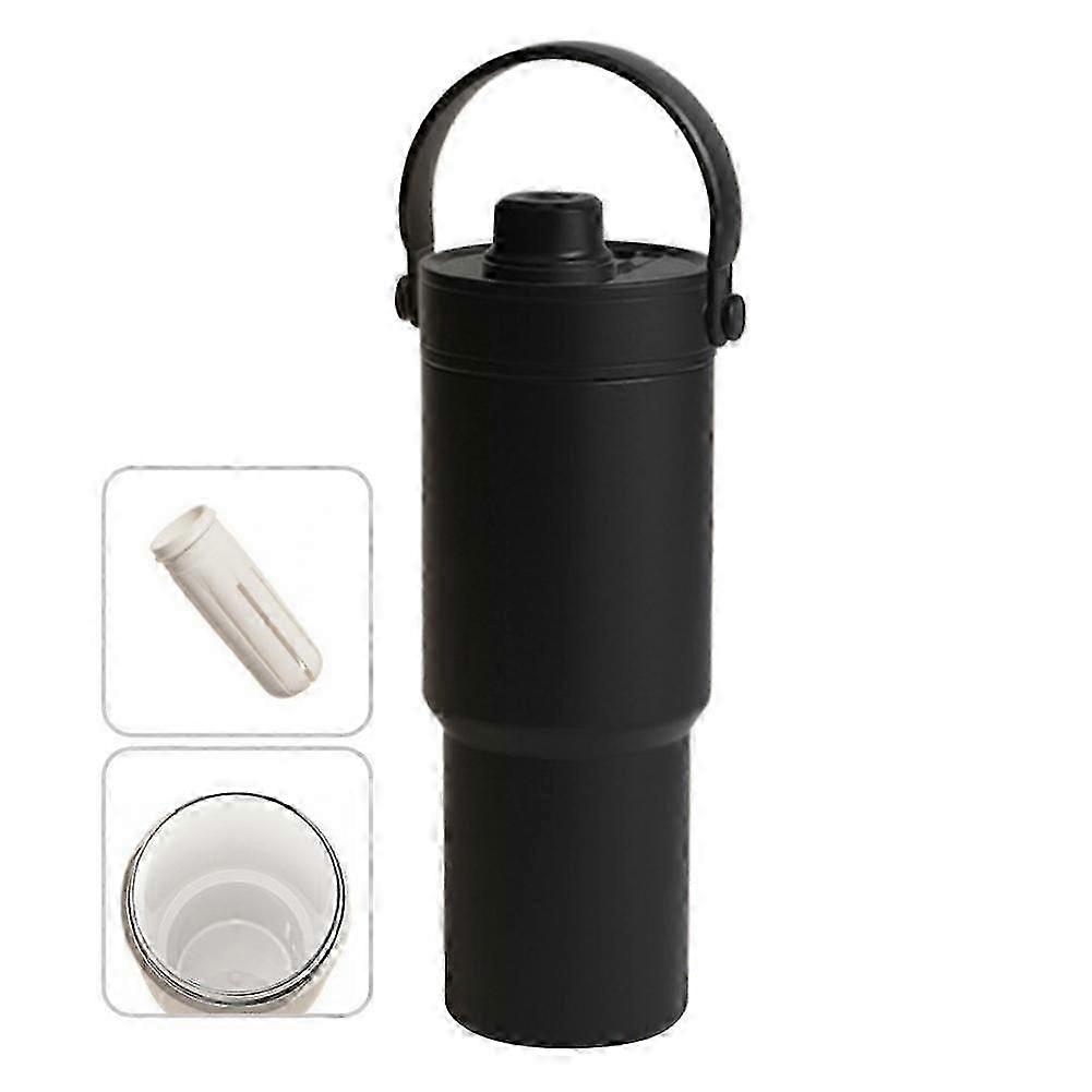 2025 High-value Large-capacity Ceramic Liner Thermos Cup, Portable with Straw