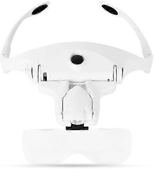 nice Headband Magnifier with LED Light, Hands Free Magnifying Glasses Head Magnifier, 5 Lenses 1.0-3.5X Adjustable Magnifying Glass Loupe Glasses with