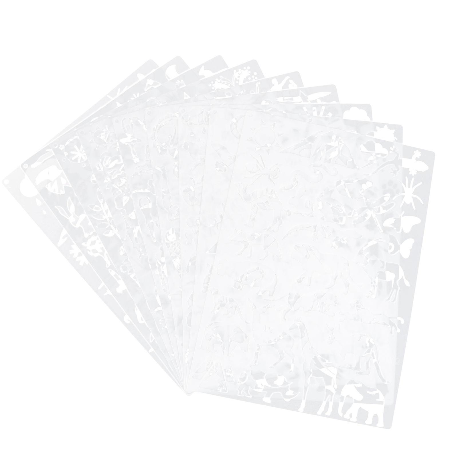 Animal Drawing Template for DIY Painting Use 27Pcs White Stencil Set