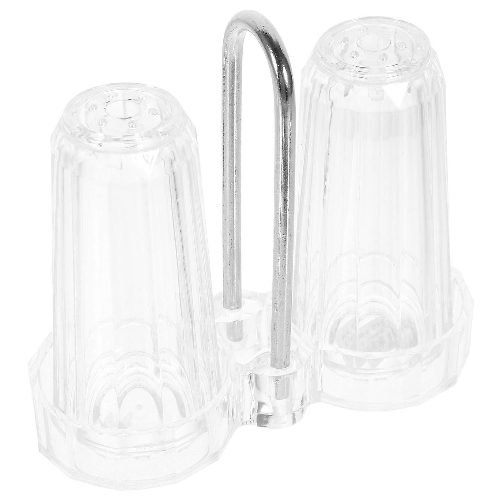 Clear Salt and Pepper Shaker Acrylic Holder for Kitchen Use 2Sets