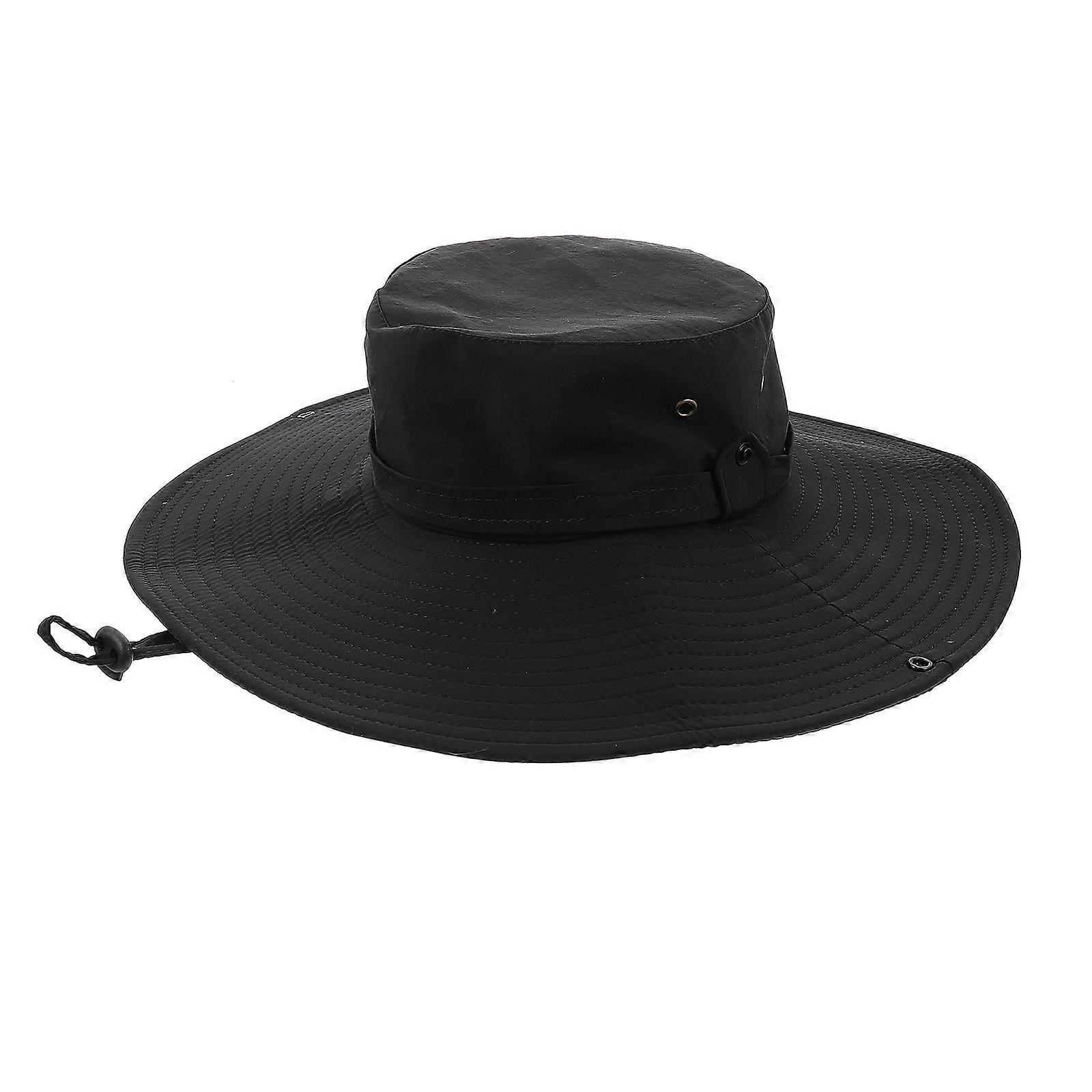 Climbing Bucket Hat Outdoor Sunhat for Summer Protective Use 2Pcs Black Drawstring