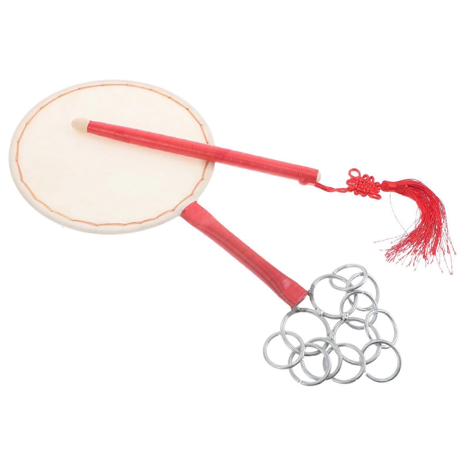 Hand Drum 4Pcs for Music Traditional Chinese Style White Surface Included