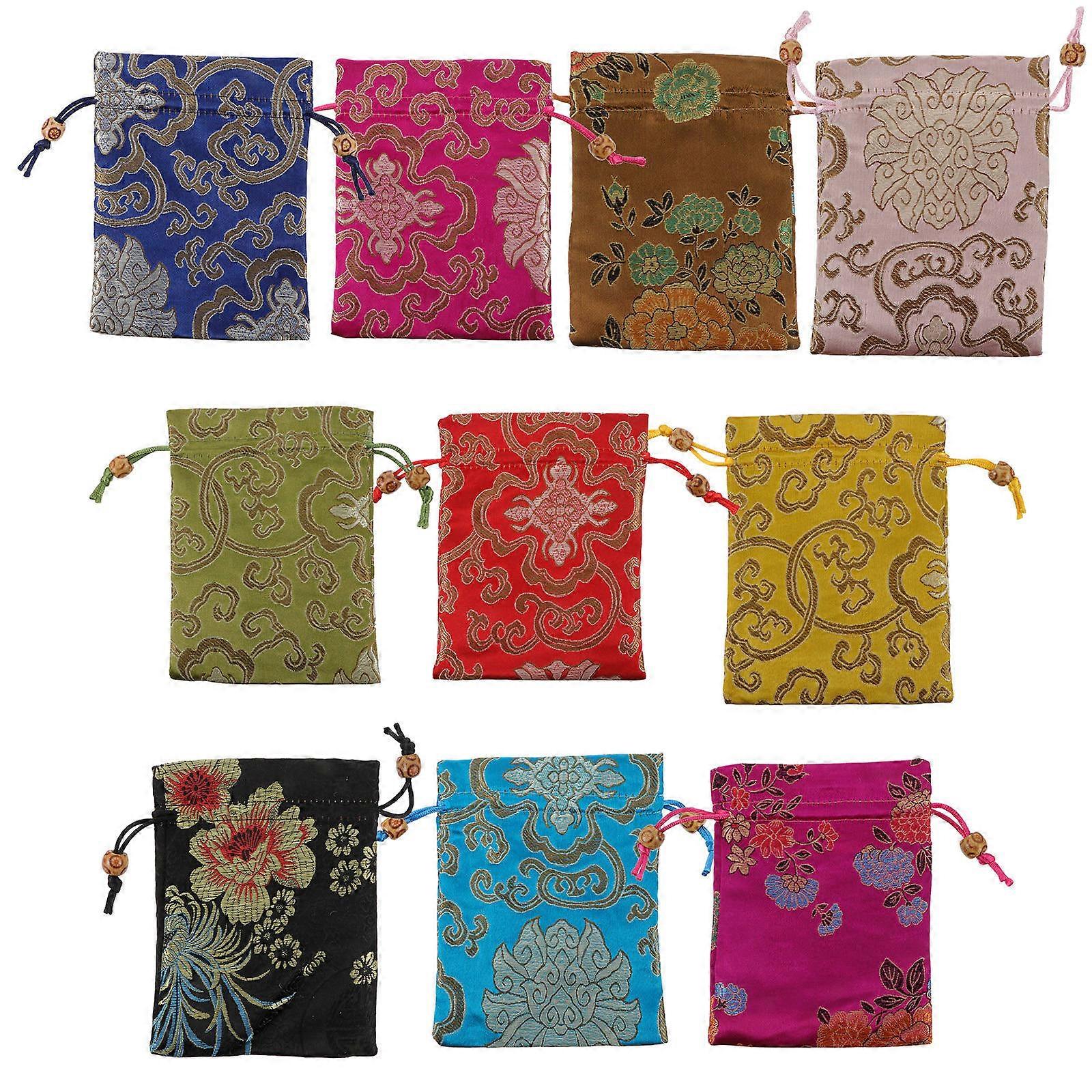 Candy Drawstring Pouch Brocade Bag for Wedding Gift Storage 20Pcs