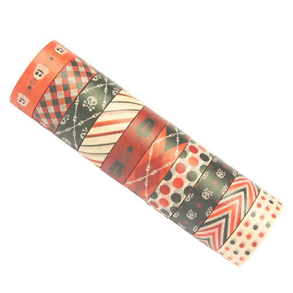 Creative Printing Washi Tapes 10 Rolls Assorted Color Ideal For DIY Crafting And Home Supplies 4.5 X 4.5 Cm Seasonal Decoration