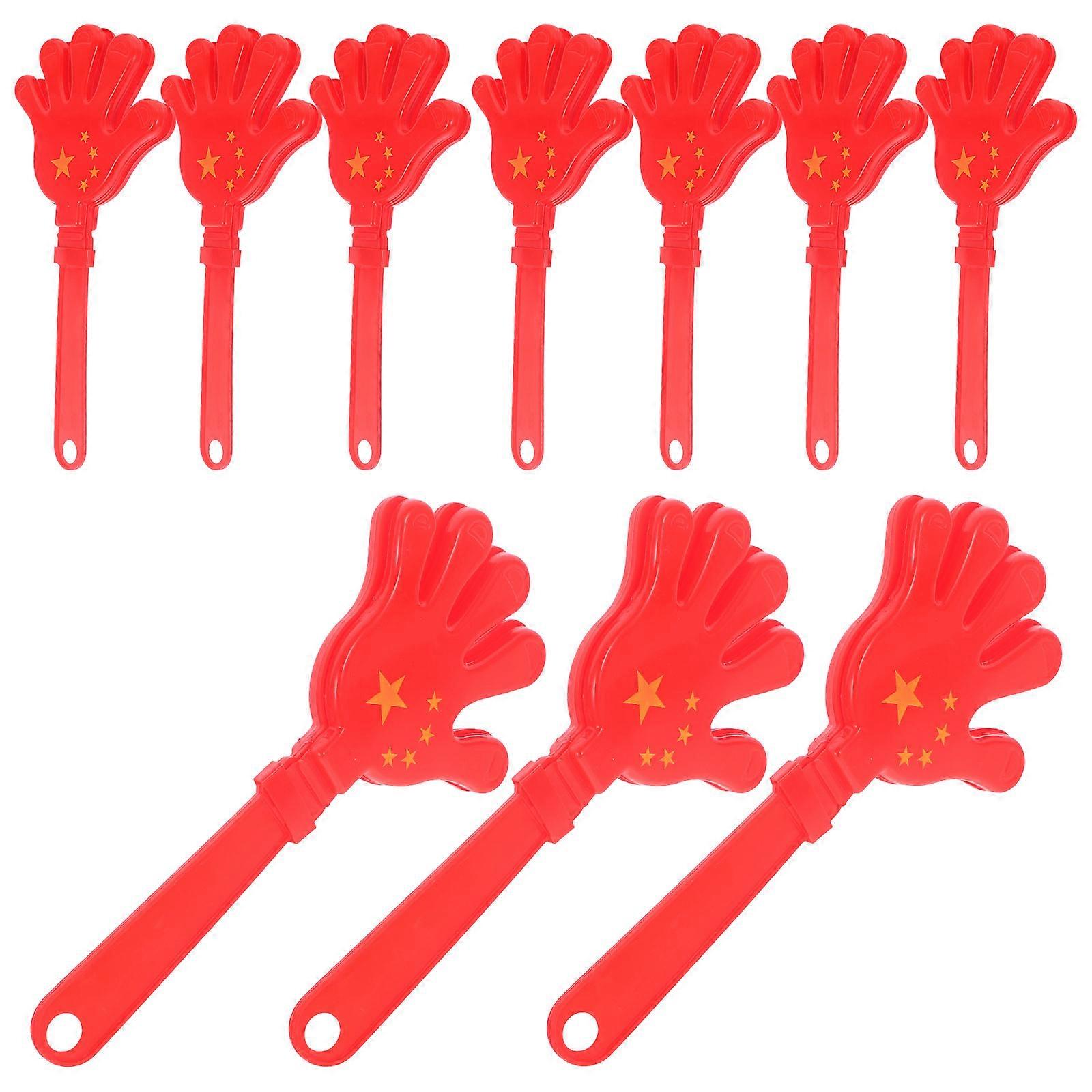 Clapping Hands Party Favors Funny Hand Clappers Red Color 10Pcs