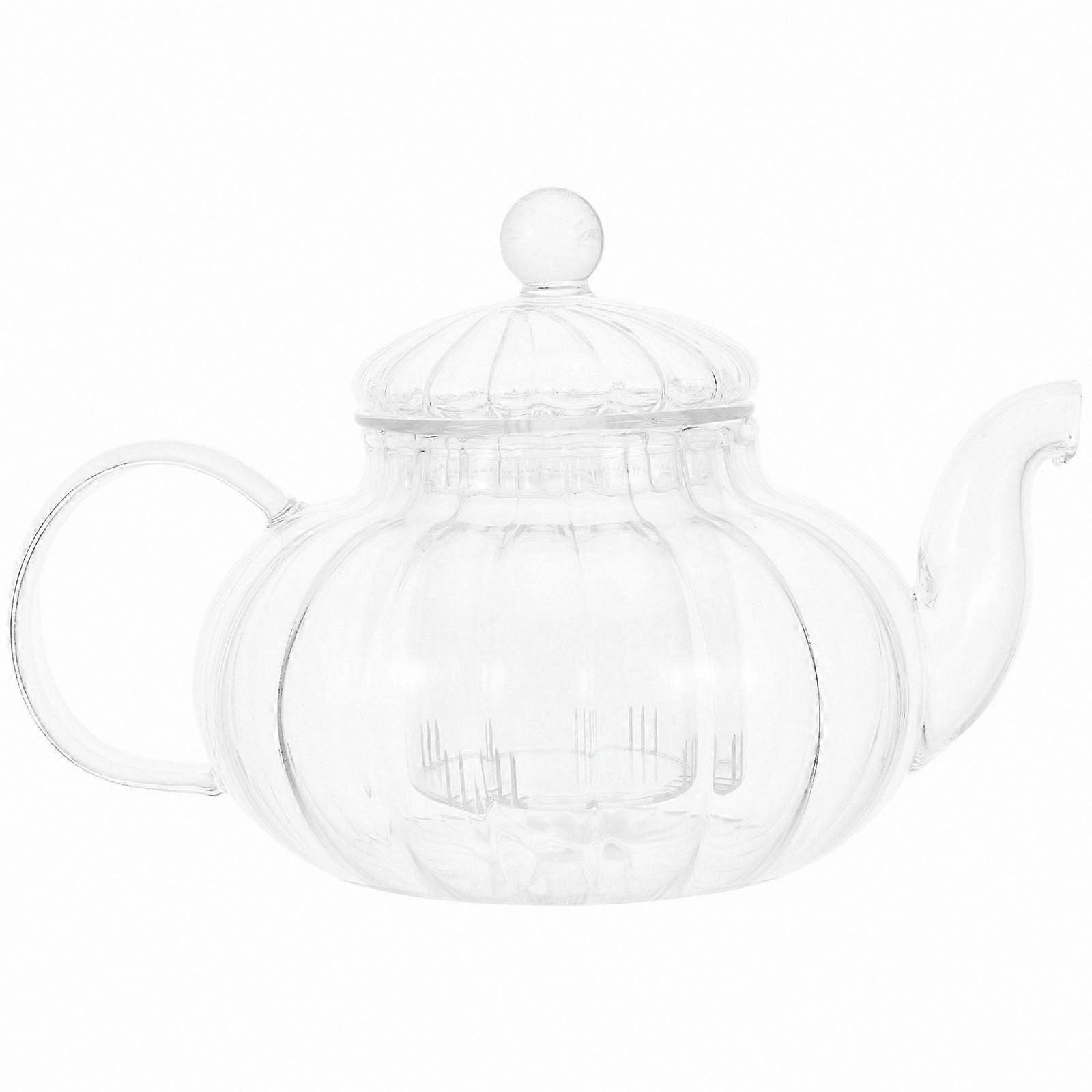 Pumpkin-Shaped Heat-Resistant Glass Kettle with Built-In Filter for Tea Lovers - Perfect for Home, Parties, and Outdoor Use, Easy to Clean and Maintai