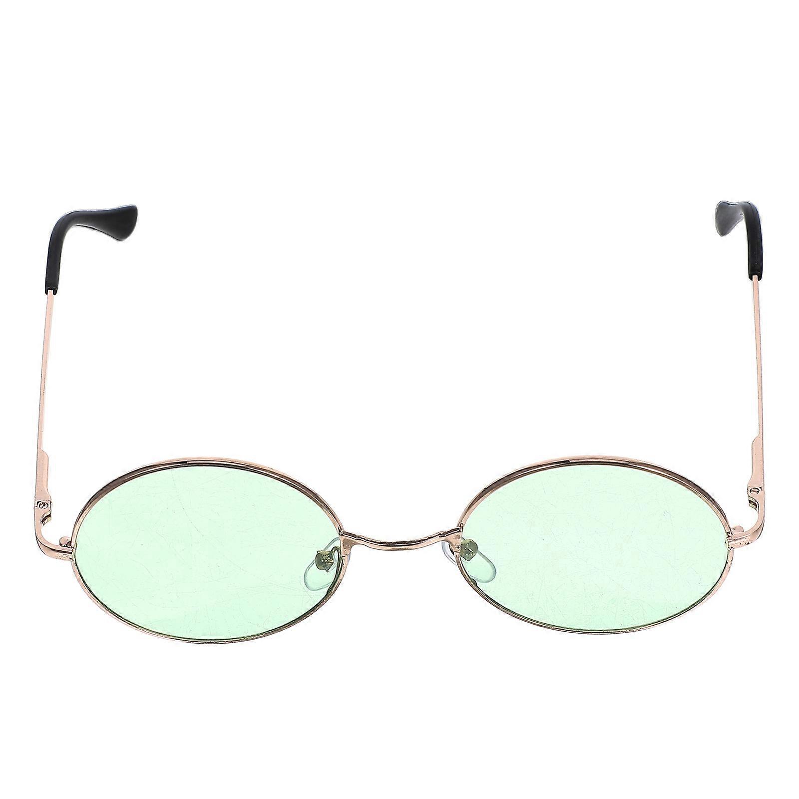 Round Glasses for Eyes Protecting Uv400 with Gold Frame 2Pcs Unisex