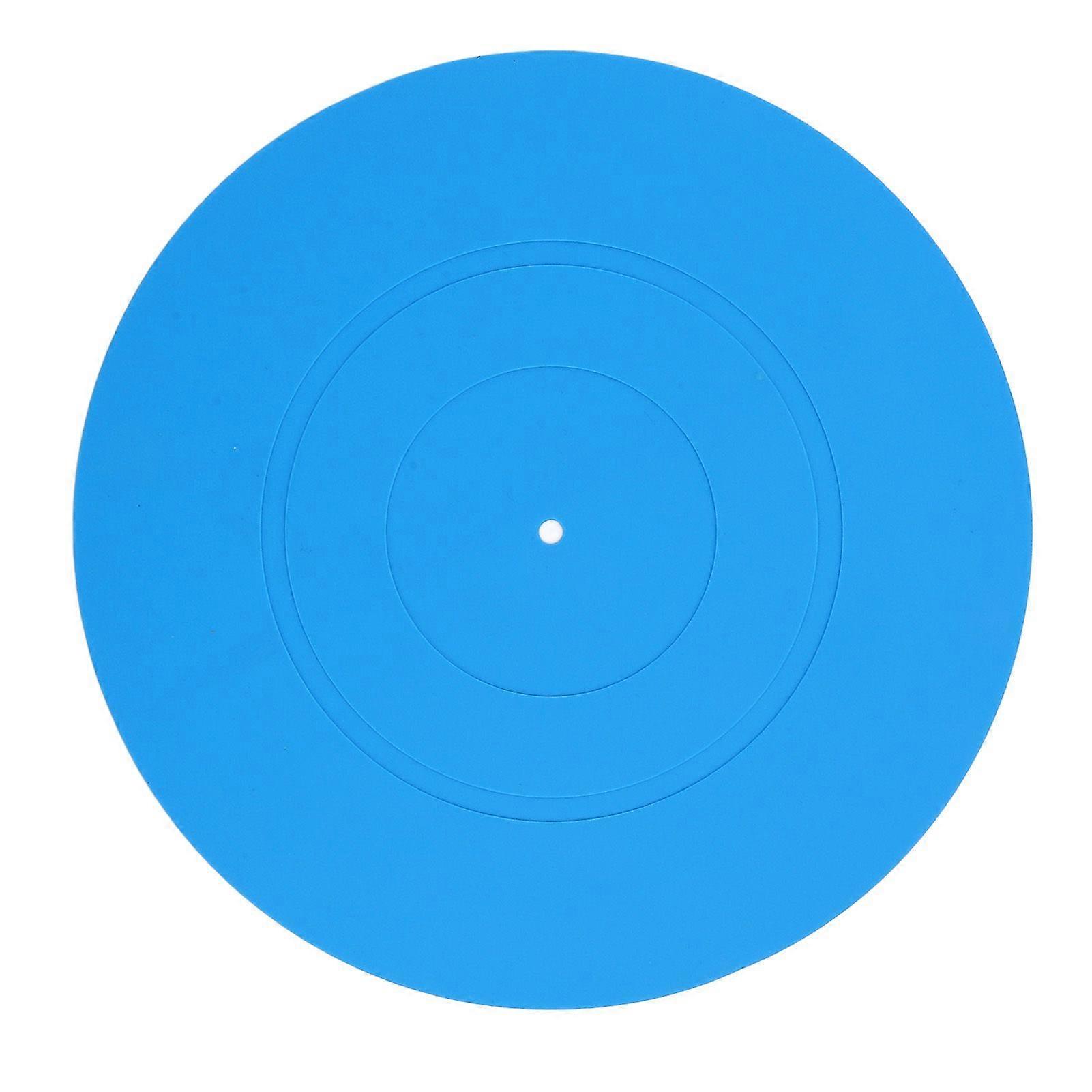 Turntable Mat Record Platter Slipmat Rubber Record Player Mat Universal for LP Record Players Reduce Noise Tighter Bass Quality Blue