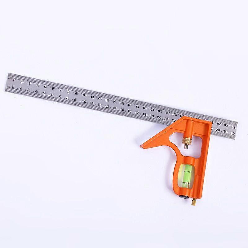 300mm Multifunctional Combination Square Ruler, 45/90 Degree Square Angle Ruler Measuring Tools with Spirit Level