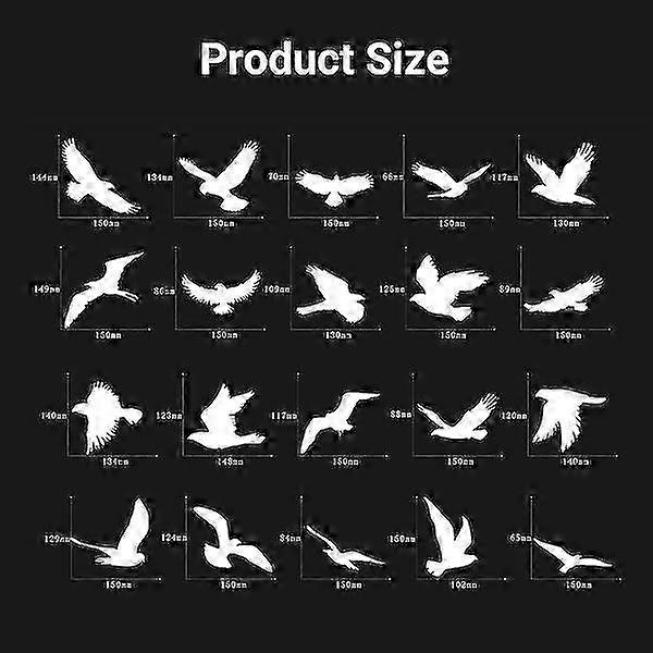 Bird Collision Prevention Window Stickers, 20-Pack, Easy to Apply for Glass Doors and Windows