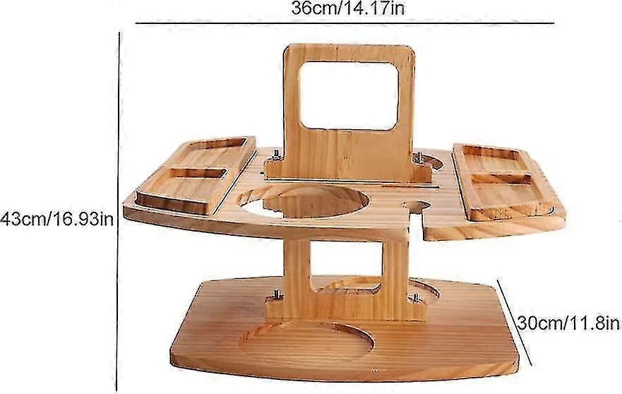 طاولة نزهة محمولة ، طاولات نزهة نبيذ خشبية للهواء الطلق ، صينية وجبة خفيفة وجبن مع 2 حامل كؤوس نبيذ ، طاولة بار الشاطئ الخارجية مع زجاج نبيذ