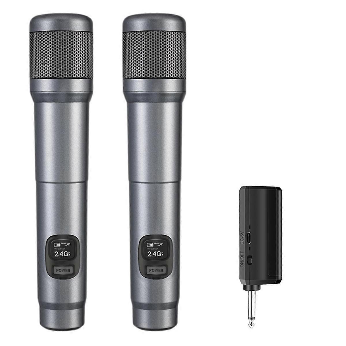 Wireless Microphone,Dual Handheld Dynamic Mic,40H Duration, 200ft Range Professional Microphone for