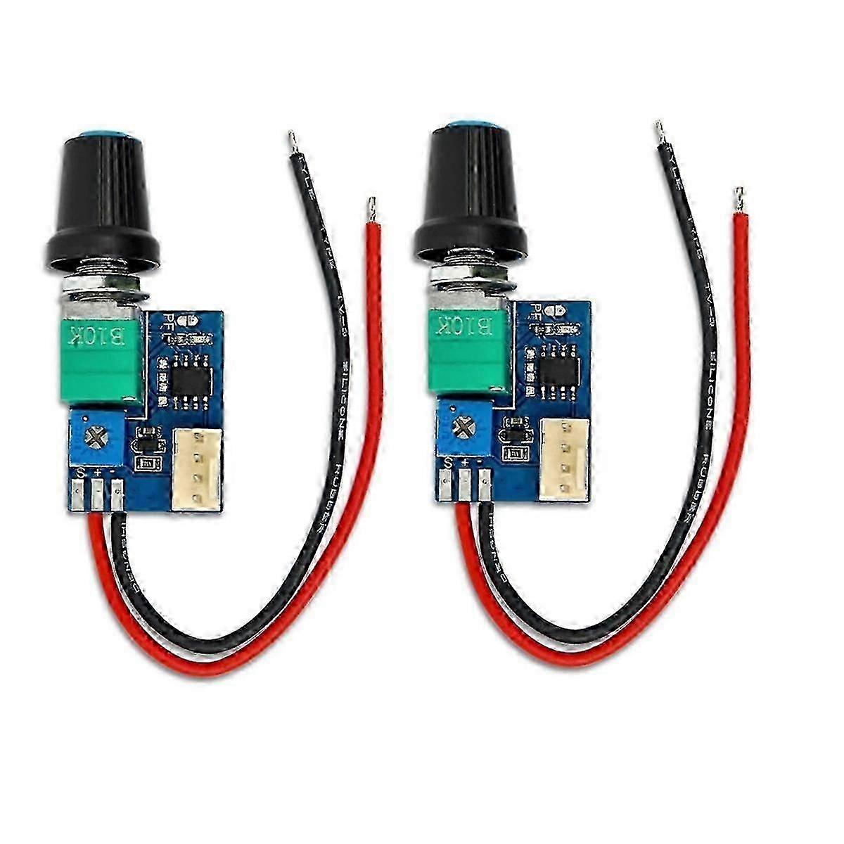 2PCS DC12V 4 Pin PWM Fan Speed Controller Board with Knob Switch Electrical Equipment Governor for Computer Case Fans