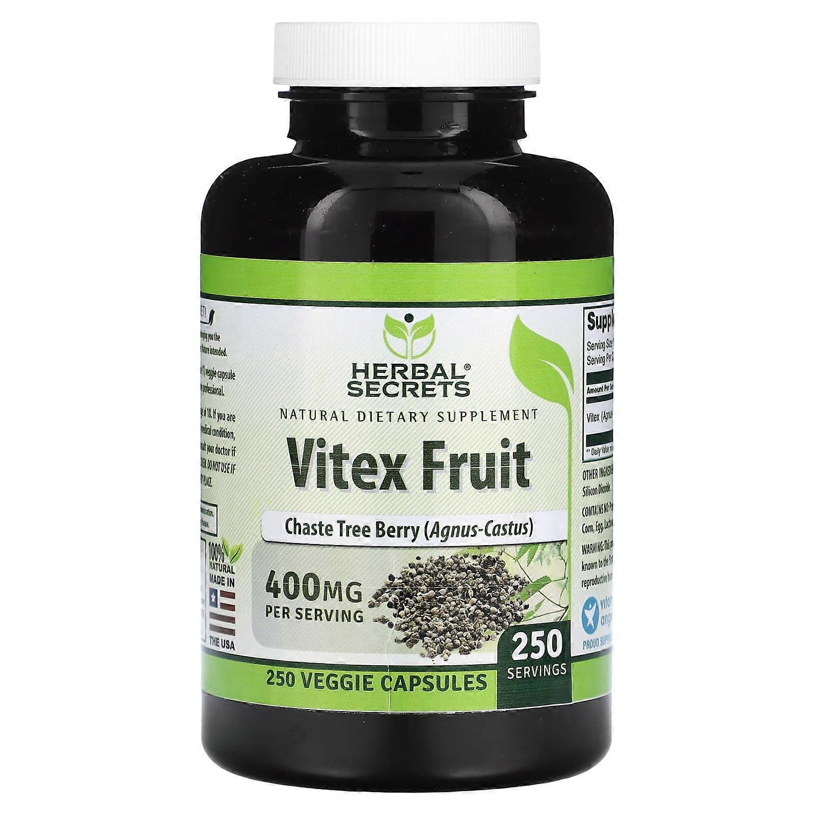 Vitex Fruit, 400 mg, 250 Veggie Capsules
