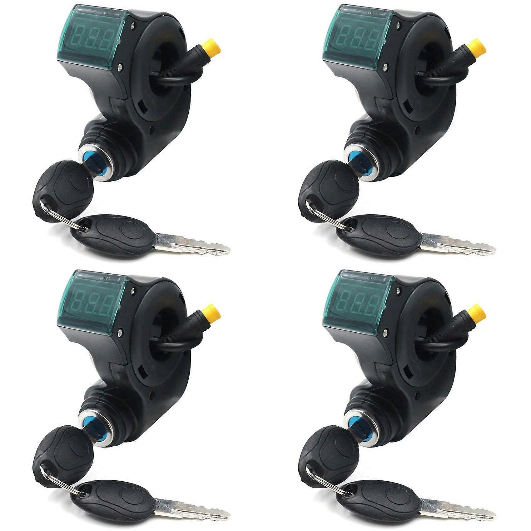 4X Lgnition Lock Key Thumb Throttle Voltmeter Digital Voltage Display Switch 3Pin for KUGOO M4 XiaoMi M365 Universal