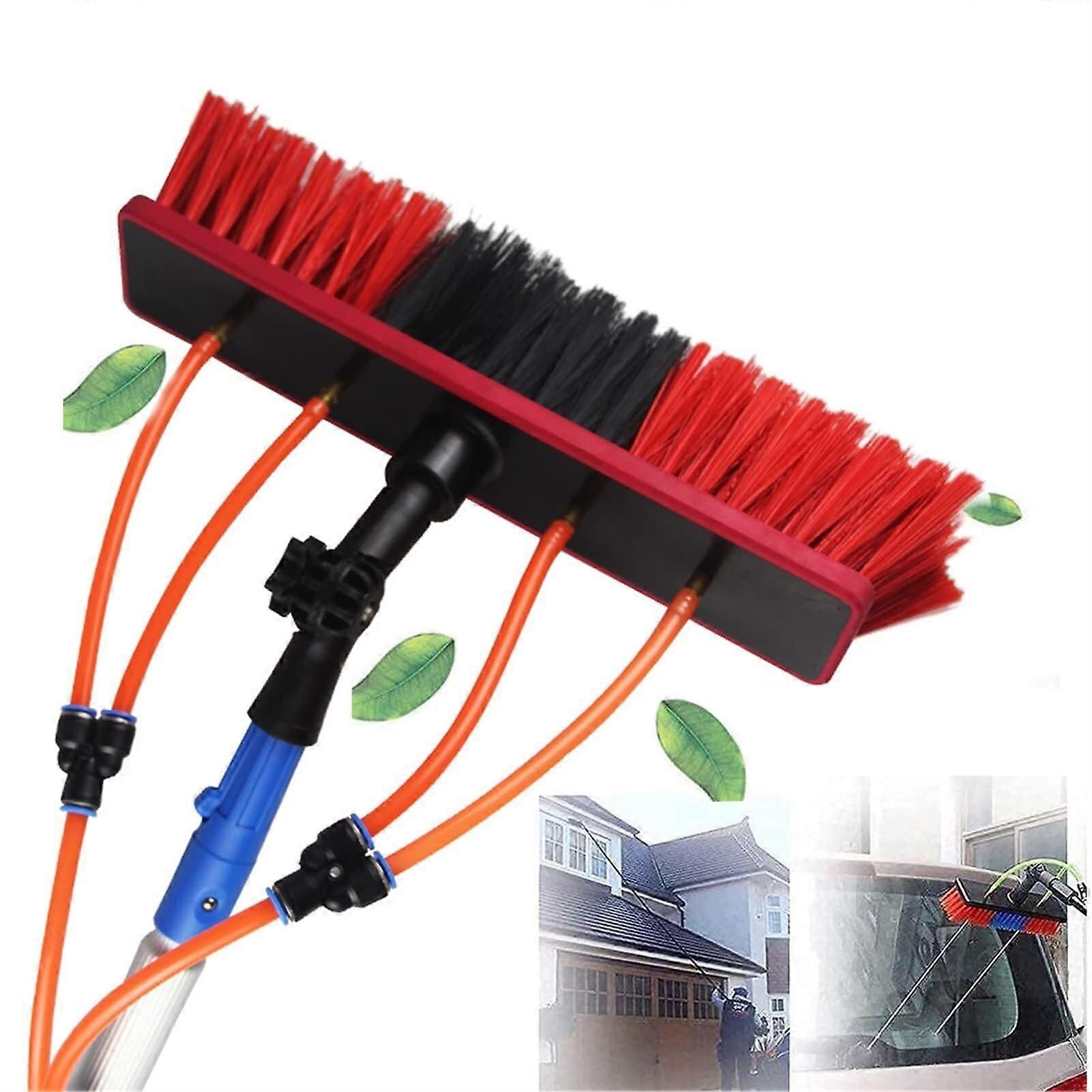 Water Fed Telescopic Window Cleaning Brush 4M Pole with 50cm Head for Solar Panels & Vehicles