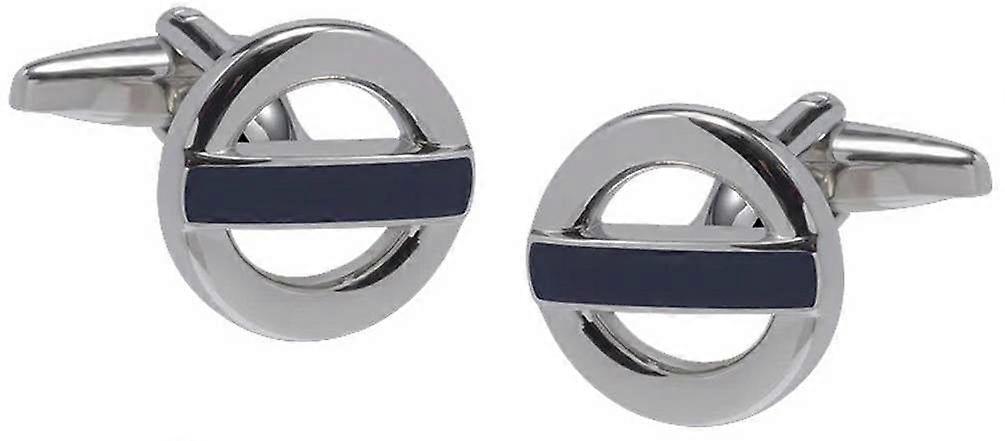 David Van Hagen The Roundel Cufflinks - Silver/Blue