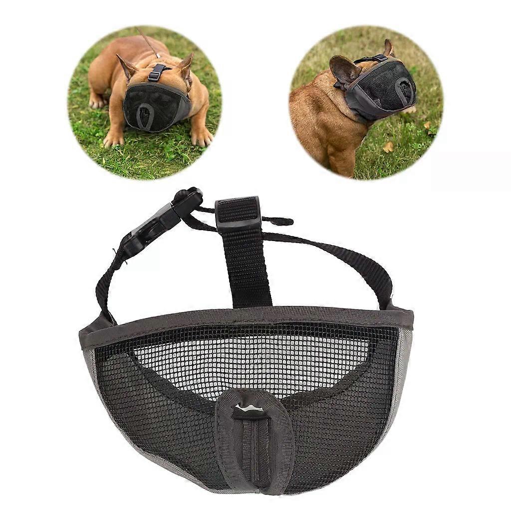 Adjustable Bulldog Mask - Mesh Dog Muzzle Against Biting and Barking