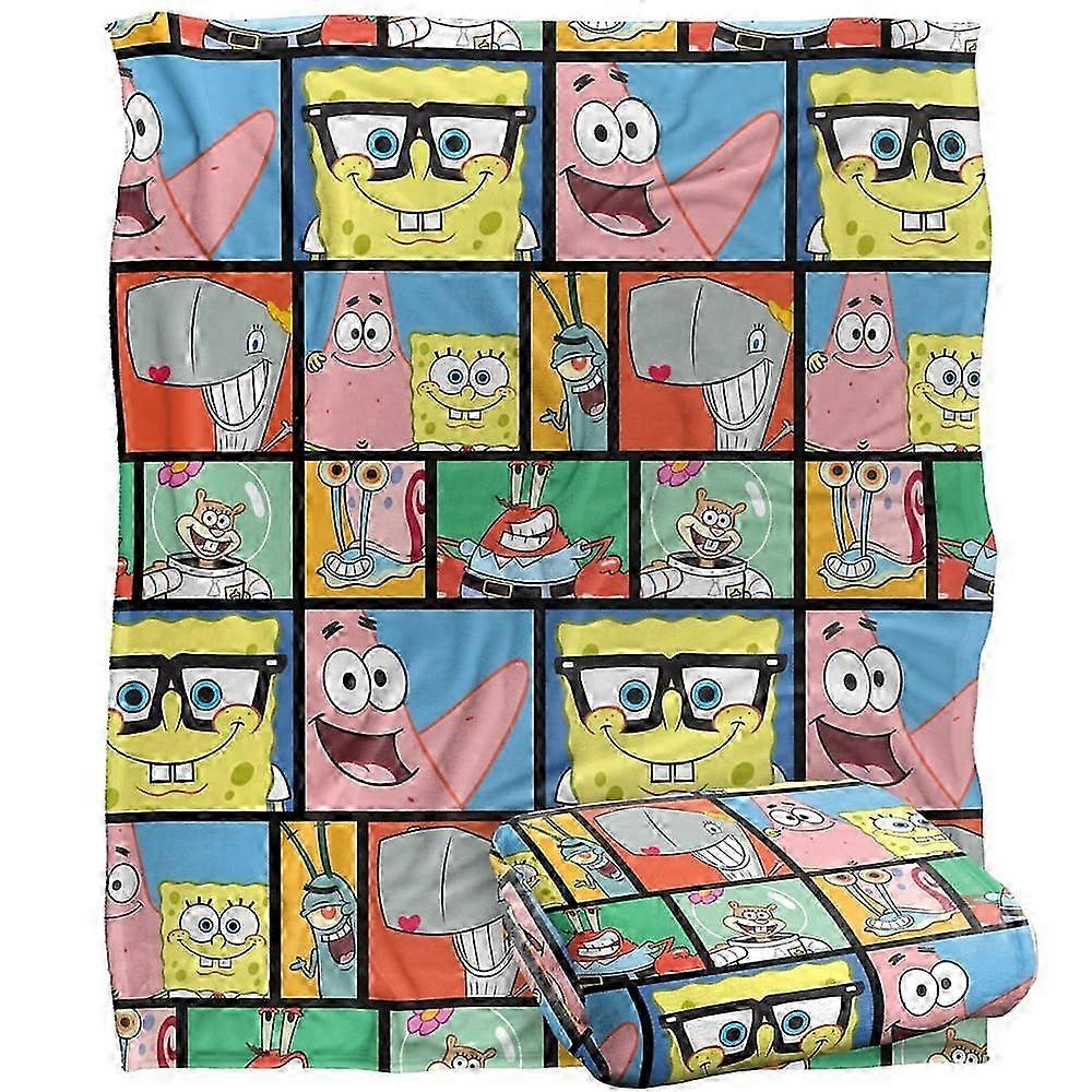 25-26 Spongebob Blanket, Spongebob Tile Pattern Silky Touch Super Soft Throw Blanketascf20