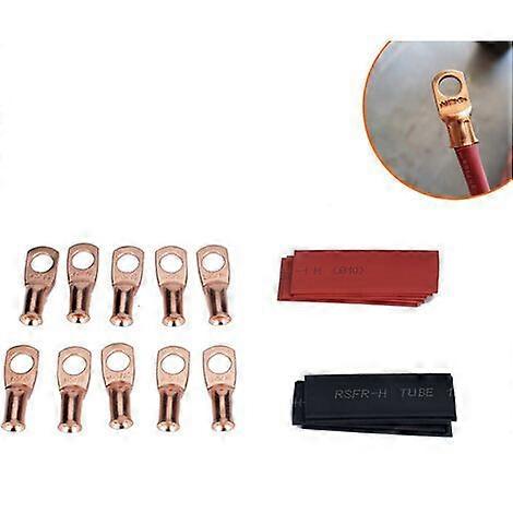 10pcs AWG US Gauge T2 Copper Heavy Duty Cold Pressed Terminal Block 8*1/4, with