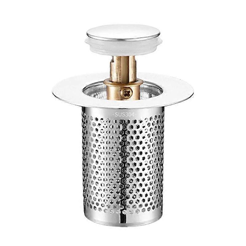 A1 Steel Basket Large Bore Copper Core Drainer Bouncing Core Washbasin 33-55mm Hole Distance Universal Plug Core