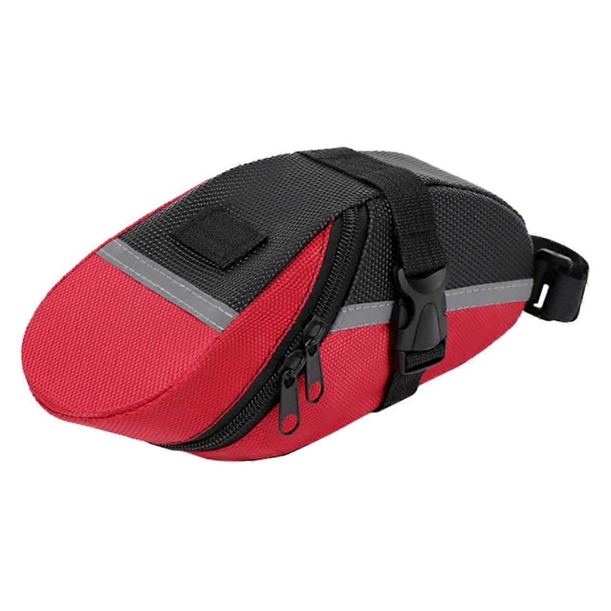Under Seat Bag, Mountain And Road Bike Saddle Pouch With Multiple Compartments, Red Capacity Storage Pack