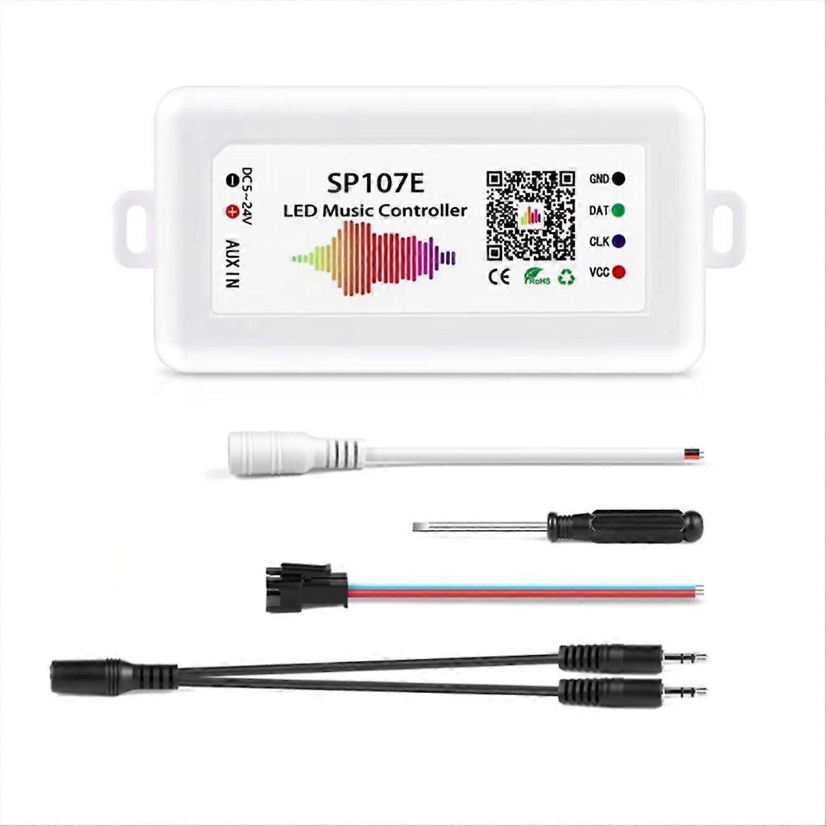 LED Strip Light Controller SP107E Music Controller for WS2812B WS2811 LED Strip Lights DC5-24V Pixe